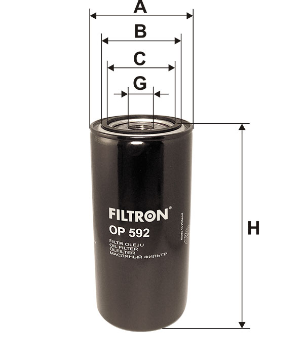 Зображення №2 - Масляний фільтр FILTRON OP592 (OP 592)